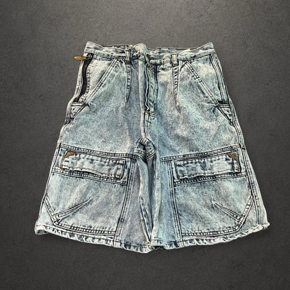 Y2K 2000s Grunge Indie Skater Workwear Streetwear Baggy Denim Cargo Shorts